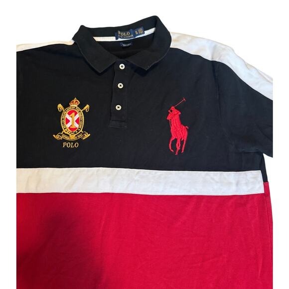 Polo Ralph Lauren Slim Fit Crest Polo Shirt Men’s XL-Red, Blue, White Colorblock - Picture 4 of 8